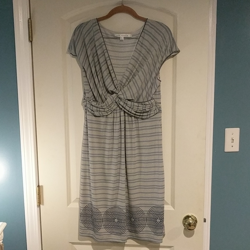 Stretchy striped/ polka dot dress